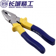 长城精工Greatwal 欧式精抛双色弯型柄钢丝钳 老虎钳 160MM(6寸)