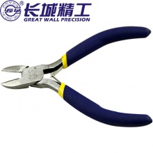 长城精工Greatwall 美式精抛双沾塑柄迷你斜咀钳 斜嘴钳 115MM