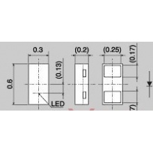 贴片0603厚度0.2mm，低电流1mA，高亮度，小而薄的红黄橙绿LED
